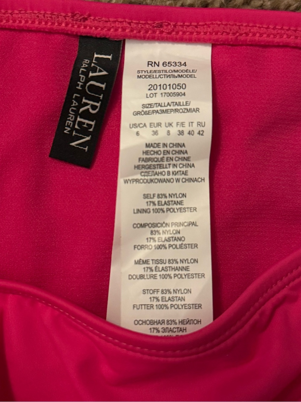 Lauren Ralph Lauren Mid-Rise Bright Pink Bikini Bottom - Picture 4 of 5